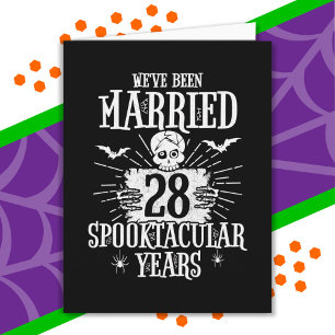 Halloween Spooktacular 28e bruiloft Jubileum Kaart