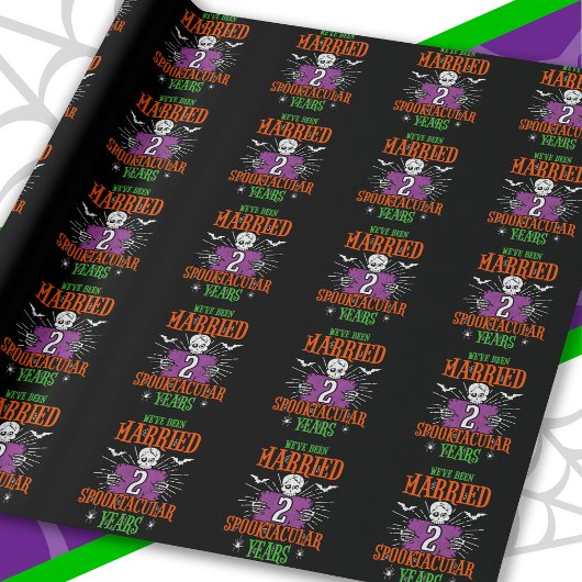 Halloween Spooktacular 2e bruiloft Jubileum Cadeaupapier