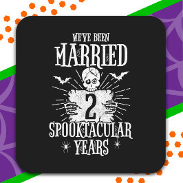 Halloween Spooktacular 2e huwelijksjubileum Vierkante Sticker