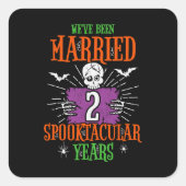 Halloween Spooktacular 2e trouwdagjubileum Vierkante Sticker (Voorkant)