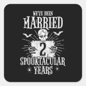 Halloween Spooktacular 2e trouwdagjubileum Vierkante Sticker (Voorkant)