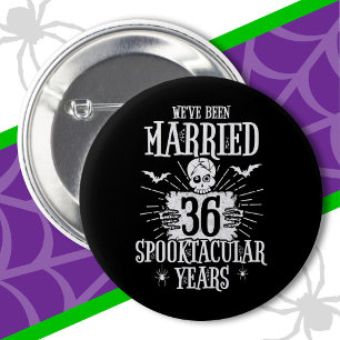 Halloween Spooktacular 36th Wedding Jubileum Ronde Button 5,7 Cm
