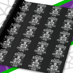 Halloween Spooktacular 40th Wedding Jubileum Cadeaupapier