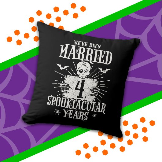 Halloween Spooktacular 4e huwelijksverjaardag Kussen