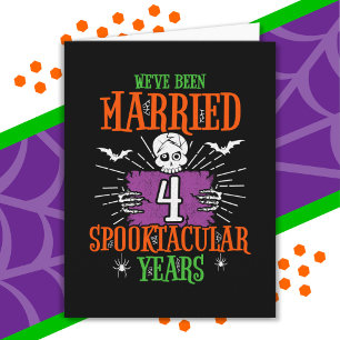 Halloween Spooktacular 4th Wedding Jubileum Kaart