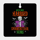 Halloween Spooktacular 4th Wedding Jubileum Metalen Ornament (Achterkant)
