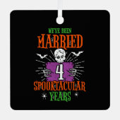 Halloween Spooktacular 4th Wedding Jubileum Metalen Ornament (Voorkant)