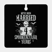 Halloween Spooktacular 4th Wedding Jubileum Metalen Ornament (Voorkant)