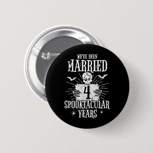 Halloween Spooktacular 4th Wedding Jubileum Ronde Button 5,7 Cm (Voorkant /achterkant)
