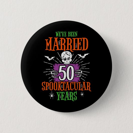 Halloween Spooktacular 50th Wedding Jubileum Ronde Button 5,7 Cm (Voorkant)