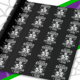 Halloween Spooktacular 5e huwelijksverjaardag Cadeaupapier