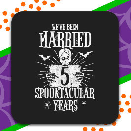Halloween Spooktacular 5e huwelijksverjaardag Vierkante Sticker