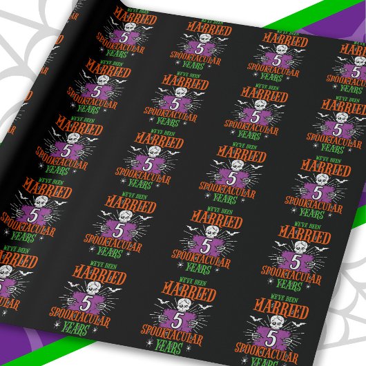 Halloween Spooktacular 5th Wedding Jubileum Cadeaupapier