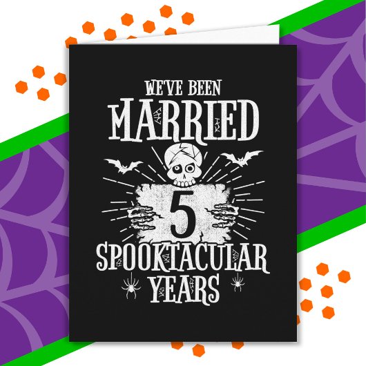 Halloween Spooktacular 5th Wedding Jubileum Kaart