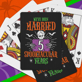 Halloween Spooktacular 5th Wedding Jubileum Pokerkaarten