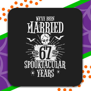 Halloween Spooktacular 67e huwelijksverjaardag Vierkante Sticker
