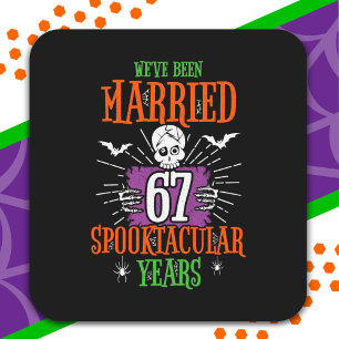 Halloween Spooktacular 67e huwelijksverjaardag Vierkante Sticker