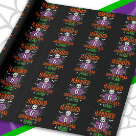 Halloween Spooktacular 6e huwelijksverjaardag Cadeaupapier