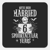 Halloween Spooktacular 6e huwelijksverjaardag Vierkante Sticker (Voorkant)