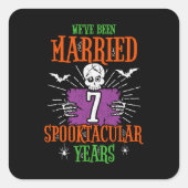 Halloween Spooktacular 7e huwelijksjubileum Vierkante Sticker (Voorkant)