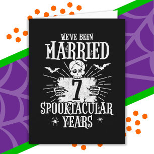 Halloween Spooktacular 7e huwelijksverjaardag Kaart