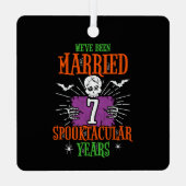Halloween Spooktacular 7th Wedding Jubileum Metalen Ornament (Achterkant)
