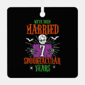 Halloween Spooktacular 7th Wedding Jubileum Metalen Ornament (Voorkant)