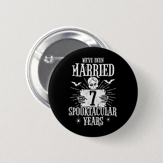 Halloween Spooktacular 7th Wedding Jubileum Ronde Button 5,7 Cm (Voorkant /achterkant)