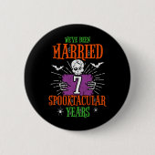 Halloween Spooktacular 7th Wedding Jubileum Ronde Button 5,7 Cm (Voorkant)