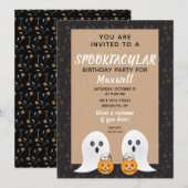 Halloween Spooktacular Birthday Schattigee Geesten Kaart (Voorkant / Achterkant)