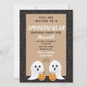 Halloween Spooktacular Birthday Schattigee Geesten Kaart (Voorkant)