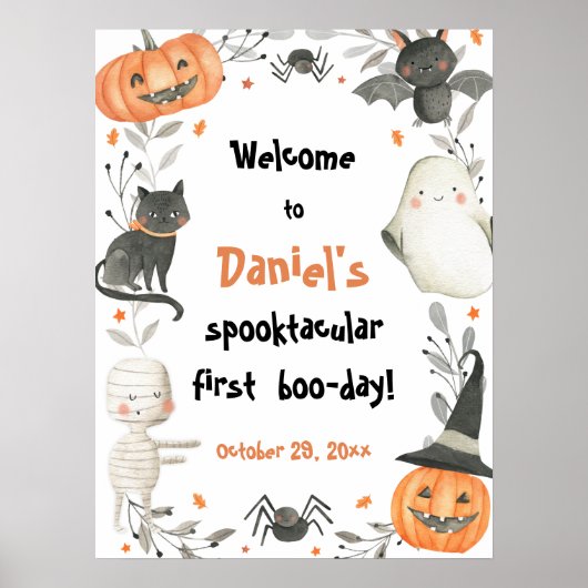 Halloween Spooktacular Birthday Welcome Poster (Voorkant)