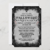 Halloween Spooktacular Black & Grey Gothic Invite Kaart (Voorkant)