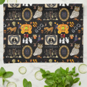 Halloween Spooktacular Black keukenhanddoek (Gevouwen)