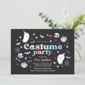 Halloween Spooktacular Costume Party Schattige Gho Kaart (Staand voorkant)