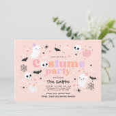 Halloween Spooktacular Costume Party Schattige Gho Kaart (Staand voorkant)