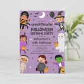 Halloween Spooktacular Costume Verjaardagsfeest Kaart (Staand voorkant)