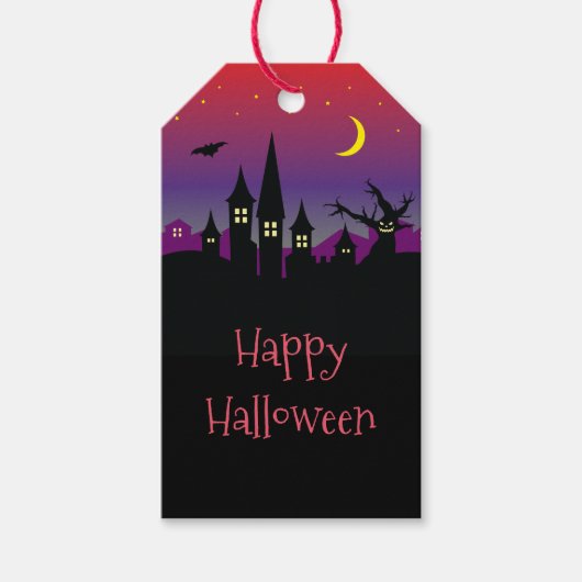 Halloween Spooktacular Creepy Haunted Castle Party Cadeaulabel (Voorkant)