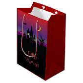Halloween Spooktacular Creepy Haunted Castle Party Medium Cadeauzakje (Voorkant Gekanteld)