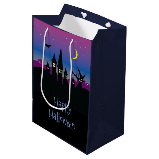 Halloween Spooktacular Creepy Haunted House Party Medium Cadeauzakje (Voorkant Gekanteld)