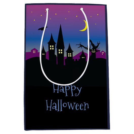 Halloween Spooktacular Creepy Haunted House Party Medium Cadeauzakje (Voorkant)
