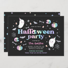 Halloween Spooktacular Feest Cute Pastel Geest Kaart