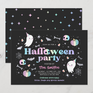Halloween Spooktacular Feest Cute Pastel Geest Kaart
