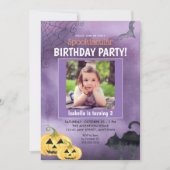 Halloween Spooktacular Foto Verjaardagsfeest Kaart (Voorkant)