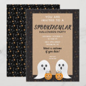 Halloween Spooktacular Geesten Trick or Treaten Kaart (Voorkant / Achterkant)