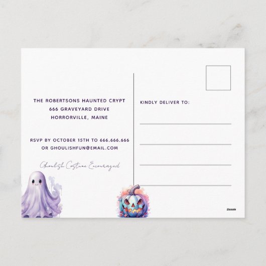 Halloween Spooktacular Ghouls Party Feestdagenkaart (Achterkant)