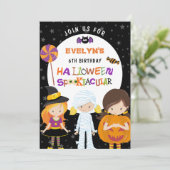Halloween Spooktacular Girls 6e verjaardag Kaart (Staand voorkant)