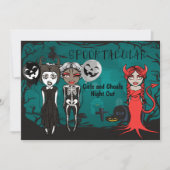 Halloween Spooktacular Girls and Ghouls Night Out Kaart (Voorkant)