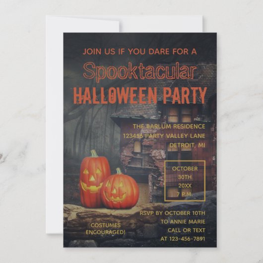 Halloween Spooktacular Invitation Kaart (Voorkant)