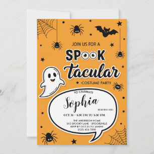 Halloween Spooktacular Invitation Kaart, Schattige Kaart